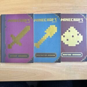 Set of 3 Minecraft Mojang Combat Construction Redstone Handbooks Collection PB